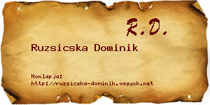 Ruzsicska Dominik névjegykártya